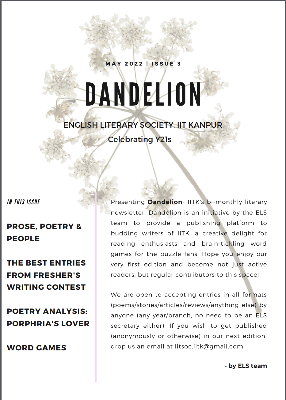 Dandelion Issue 3 Cover